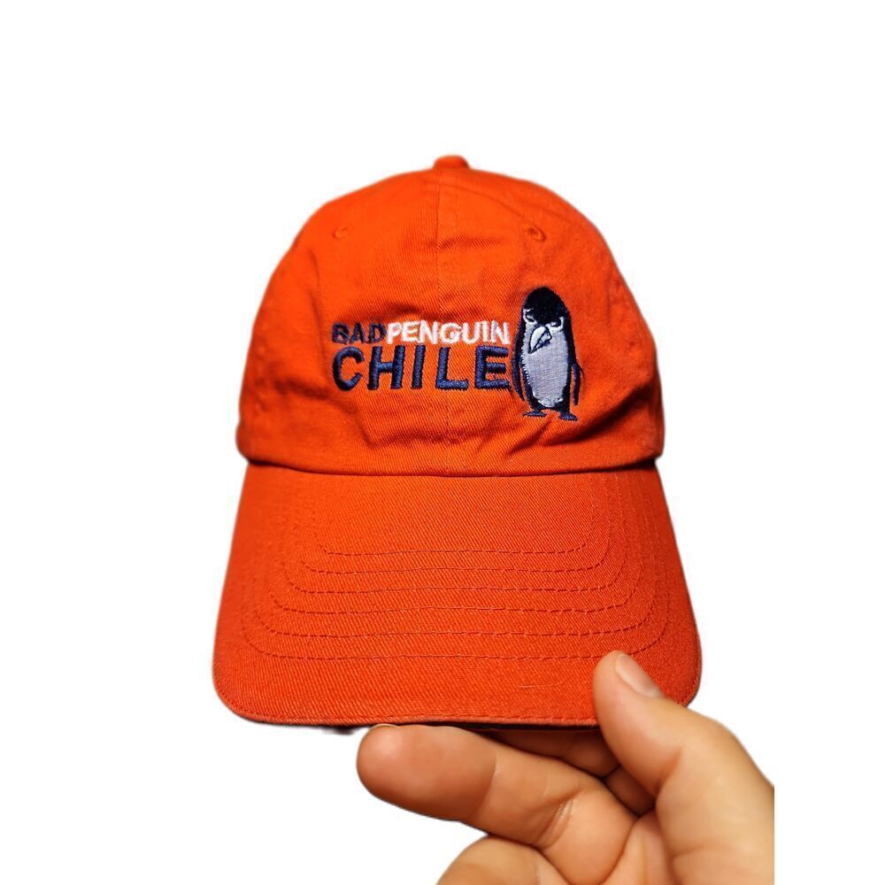 BAD PENGUIN CHILE Red Color Embroidered Design Baseball Cap Cap